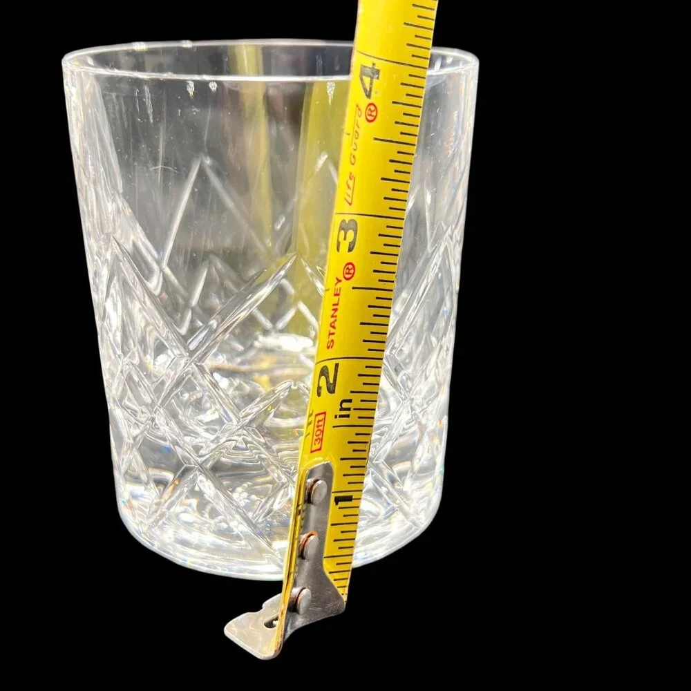 Orrefors Crystal Sofiero Cut Double Old Fashioned Tumblers Bar Glasses Set of 2